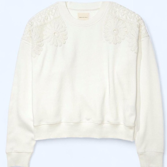 American Eagle Outfitters Sweaters - American Eagle Embroidered Floral Crewneck Sweatshirt Size S Flowers Casual